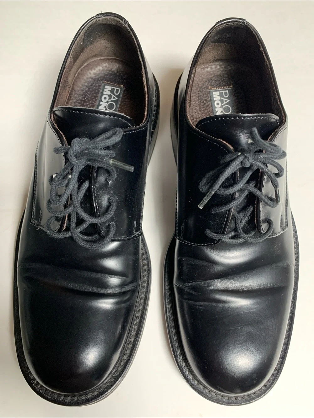 Paco Monjaro Men’s Black Leather Derby Shoes.  Pre-Owned.Made in Italy.Size:8.5.
